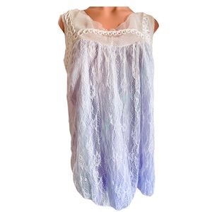 Lacy Sleeveless Blouse Purple Lilac Boho Baby Doll Medium Lightweight Summer M/L